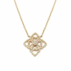 Collier dentelle diamants or rose