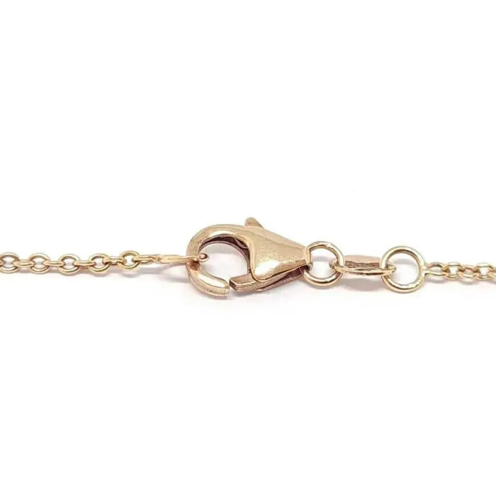 Collier dentelle diamants or rose