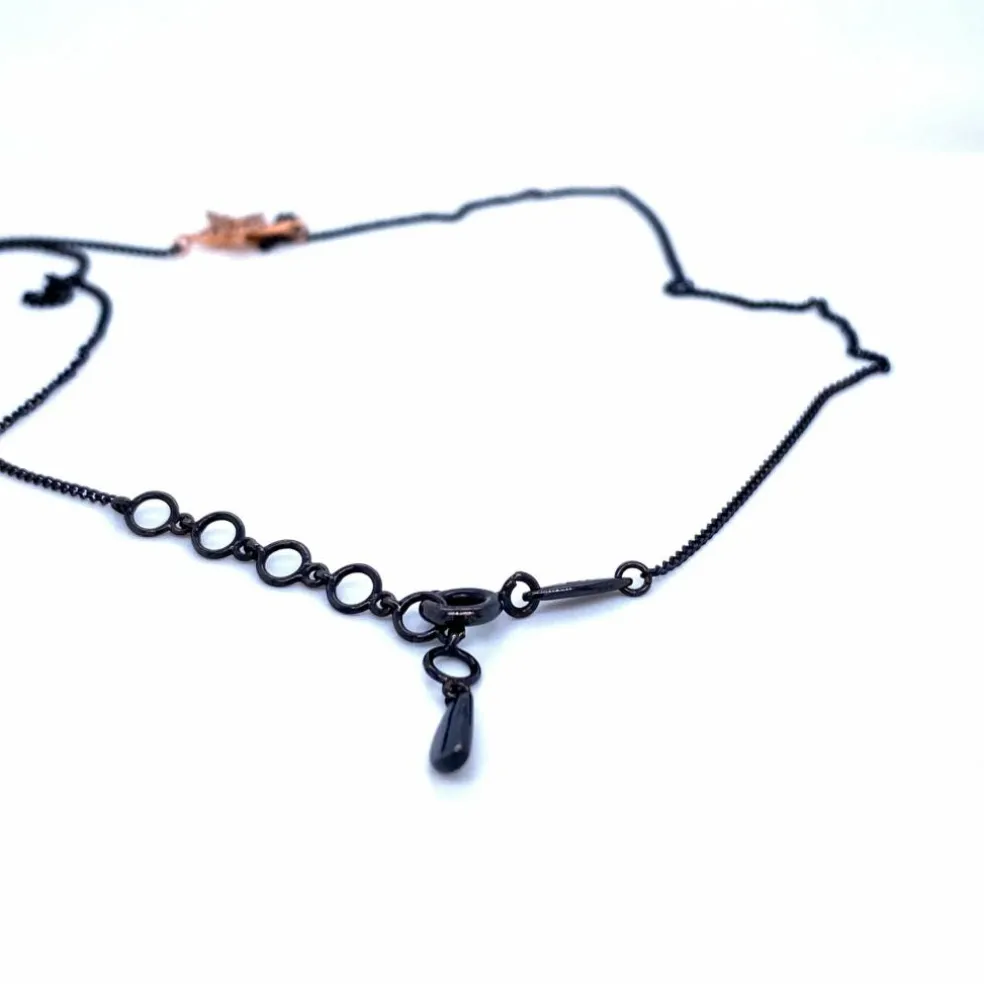 Collier Design Pendentif Étoile Diamant Or Noir