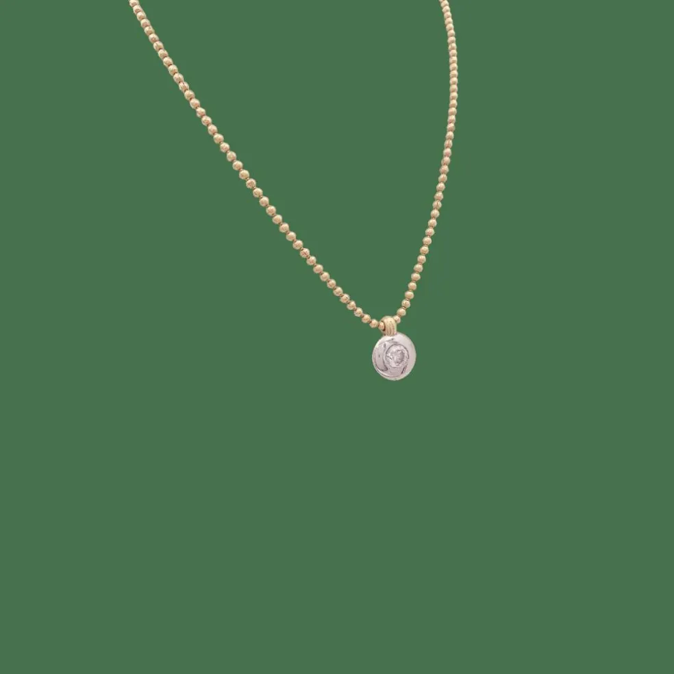 Collier deux ors, diamant.