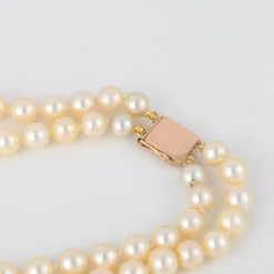 Collier deux rangs de perles de culture