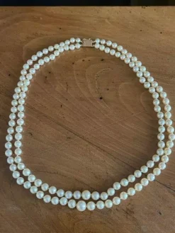 Collier deux rangs de perles de culture