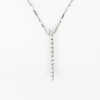 Collier diamant barrette verticale or blanc