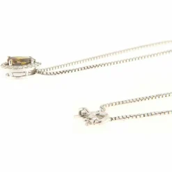 Collier diamant taille poire fantaisie brun et brillants