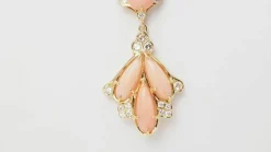 Collier Diamants Cabochons de corail