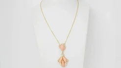Collier Diamants Cabochons de corail