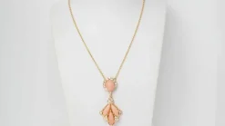 Collier Diamants Cabochons de corail