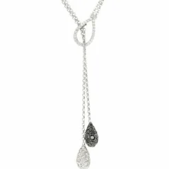 Collier Diamants Noirs Blancs