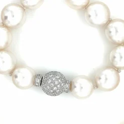 Collier Diamants Perles blanches d'Australie