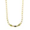 Collier diamants, saphir et péridot