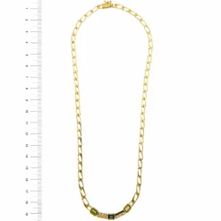 Collier diamants, saphir et péridot