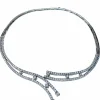 Collier double ligne en or blanc et diamants