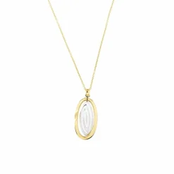 Collier double pendentif ovale
