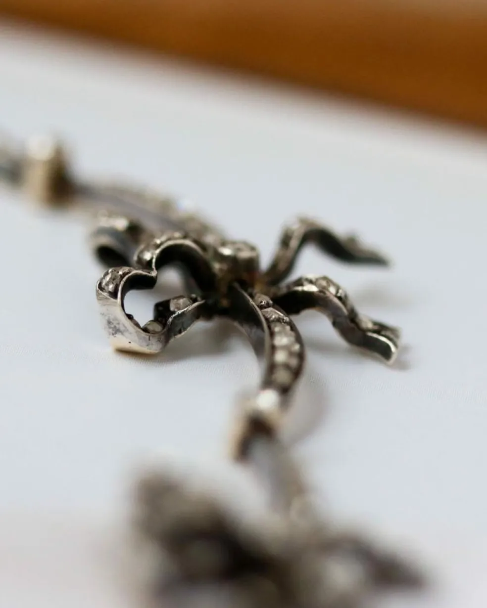 Collier Draperie 1900 Or Argent et Diamants