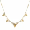 Collier draperie Art nouveau or et perles fines