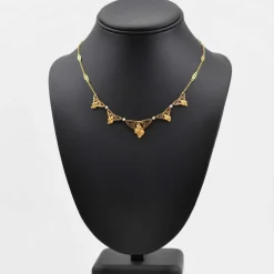 Collier draperie Art nouveau or et perles fines