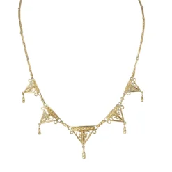 Collier draperie du XIXe siècle en or jaune