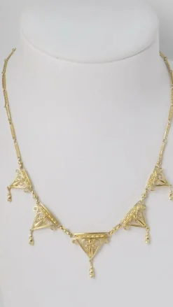 Collier draperie du XIXe siècle en or jaune