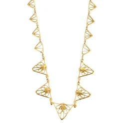 Collier draperie en or jaune maille filigrane