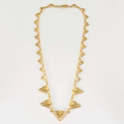 Collier draperie en or jaune maille filigrane