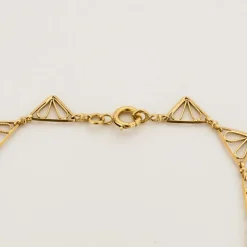 Collier draperie en or jaune maille filigrane