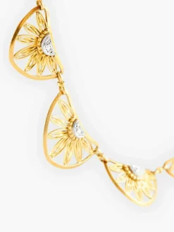 Collier draperie or et diamants