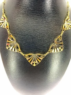 Collier draperie or jaune et or blanc, époque 1900/1930