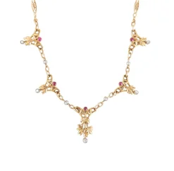 Collier Draperie Rubis Diamants