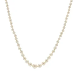 Collier en chute de perles à l'orient blanc nacré