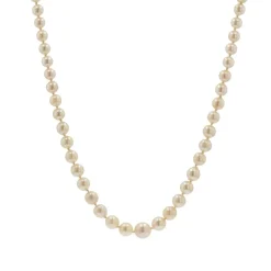 Collier en chute de perles à l'orient crème nacré