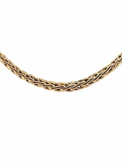 Collier en chute maille palmier or jaune