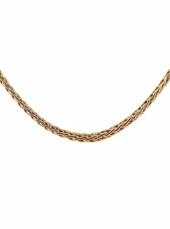 Collier en chute maille palmier or jaune
