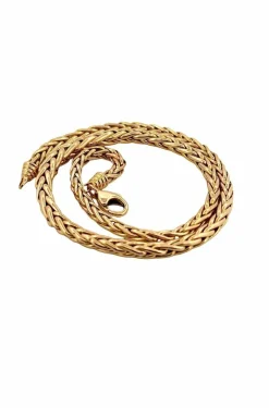 Collier en chute maille palmier or jaune