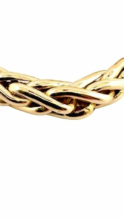 Collier en chute maille palmier or jaune