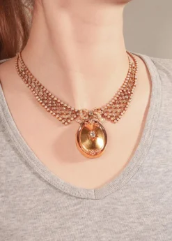 Collier en diamant victorien luxueux ensemble en or et perles