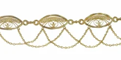 Collier en filigrane d'or, perles de graines naturelles
