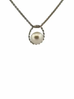 Collier en or 18 carats diamants et perle de culture