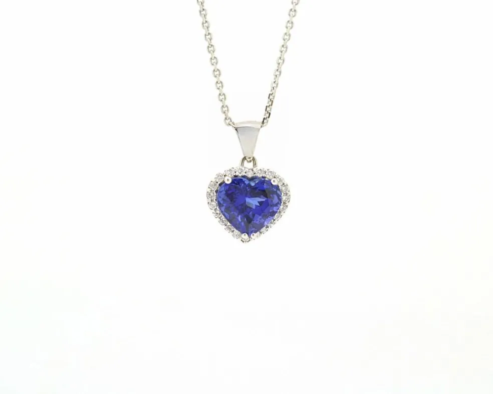 Collier en or blanc avec tanzanite 3,60 Ct