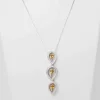 Collier en or blanc, citrine et diamants