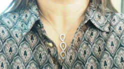 Collier en or blanc, citrine et diamants