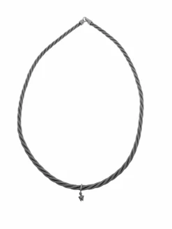 Collier en or blanc entrelacé avec diamant de Whiting