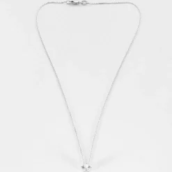Collier en or blanc et pendentif diamant