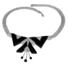 Collier en or blanc, onyx, diamants naturels