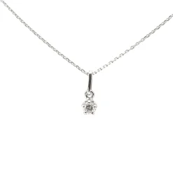 Collier en or blanc serti d'un diamant de 0.15 carat