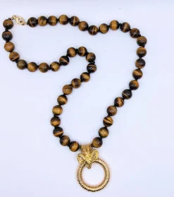 Collier en or et oeil-de-tigre