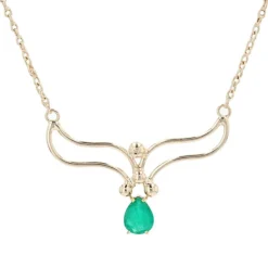 Collier en or et son émeraude