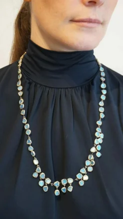 Collier en or gris & talosel