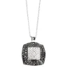 Collier en or gris diamants noirs et diamants blancs
