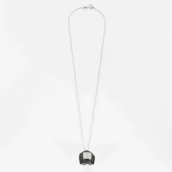 Collier en or gris diamants noirs et diamants blancs