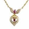 Collier en or jaune 18 carats Diamant et Rubis 1.78 carats